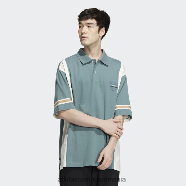 adidas campus romania hazy emerald modern colegial polo cu mânecă scurtă bărbați smarald neclar J266N21229
