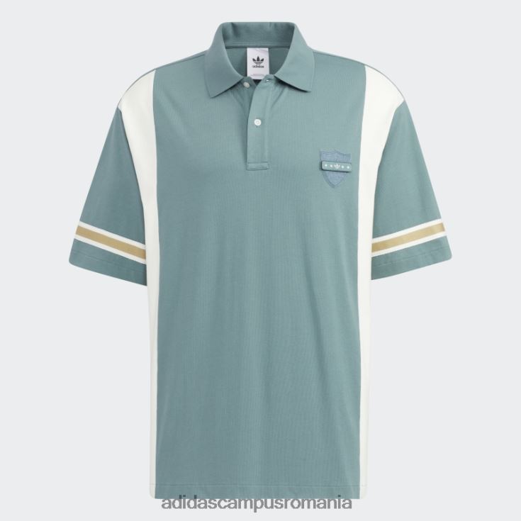 adidas campus romania hazy emerald modern colegial polo cu mânecă scurtă bărbați smarald neclar J266N21229