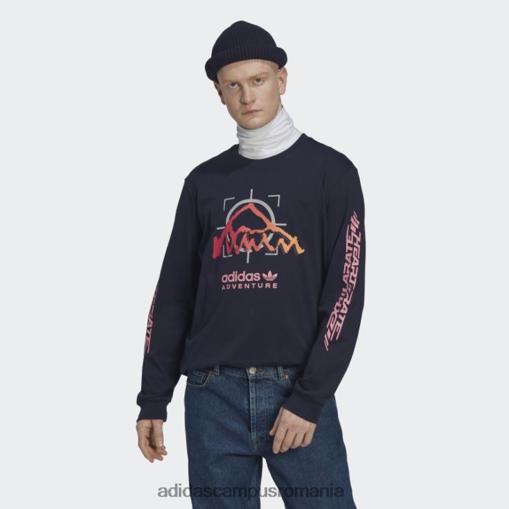 adidas campus romania ink adventure ride tricou cu maneca lunga moda bărbați cerneală J266N21203