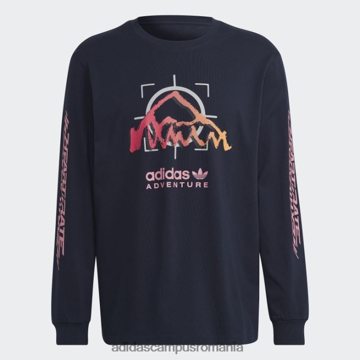 adidas campus romania ink adventure ride tricou cu maneca lunga moda bărbați cerneală J266N21203