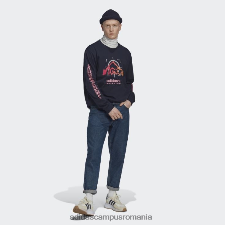 adidas campus romania ink adventure ride tricou cu maneca lunga moda bărbați cerneală J266N21203