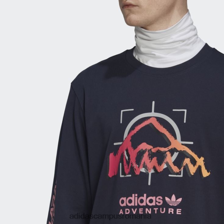 adidas campus romania ink adventure ride tricou cu maneca lunga moda bărbați cerneală J266N21203