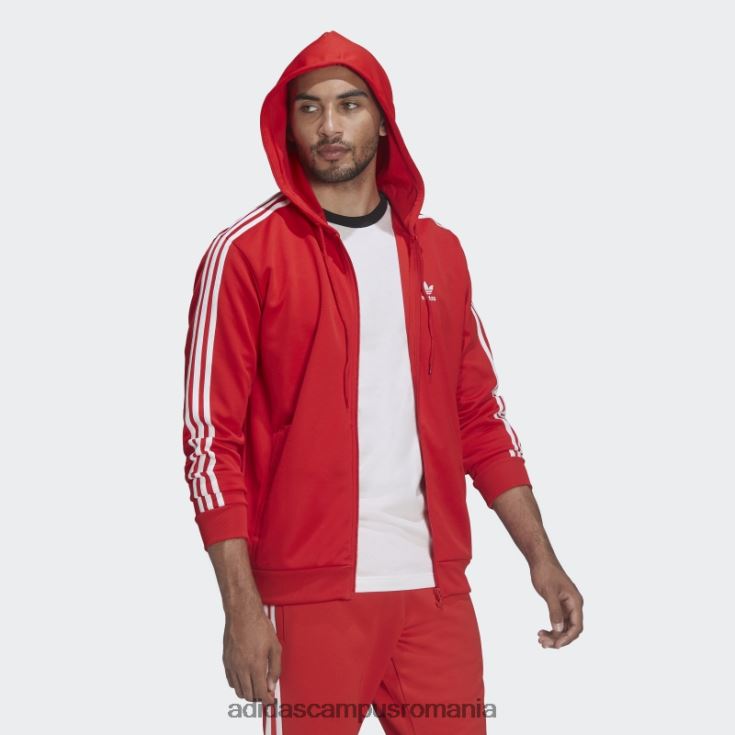 adidas campus romania jachetă adicolor classics cu glugă, cu fermoar complet, roșie bărbați roșu J266N26572