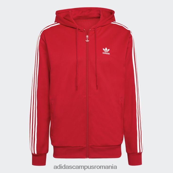 adidas campus romania jachetă adicolor classics cu glugă, cu fermoar complet, roșie bărbați roșu J266N26572