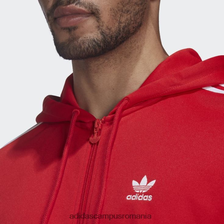 adidas campus romania jachetă adicolor classics cu glugă, cu fermoar complet, roșie bărbați roșu J266N26572