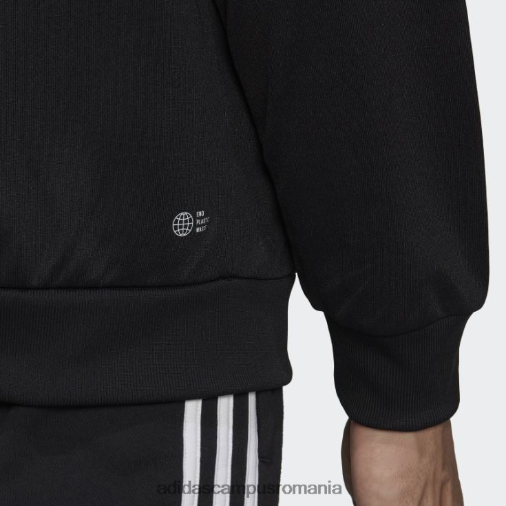 adidas campus romania jachetă adicolor classics cu glugă, fermoar complet, neagră bărbați negru J266N26380