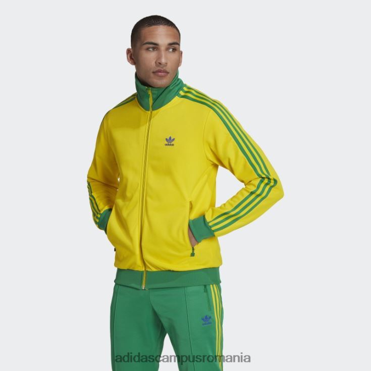 adidas campus romania jachetă beckenbauer galbenă bărbați galben/verde/albastru îndrăzneț J266N21292