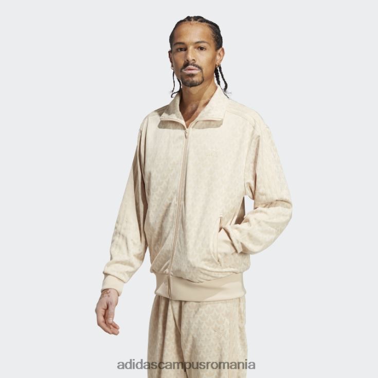 adidas campus romania jachetă de sport cu monogramă cu grafică nisip bărbați nisip J266N25117