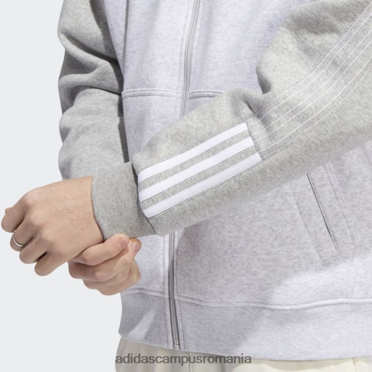 adidas campus romania jachetă de sport din fleece sst gri deschis, negru bărbați gri-deschis erica/alb J266N27531