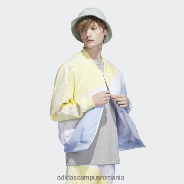 adidas campus romania jachetă de sport țesută în vârtej galbenă bărbați zori galben/albastru J266N26463