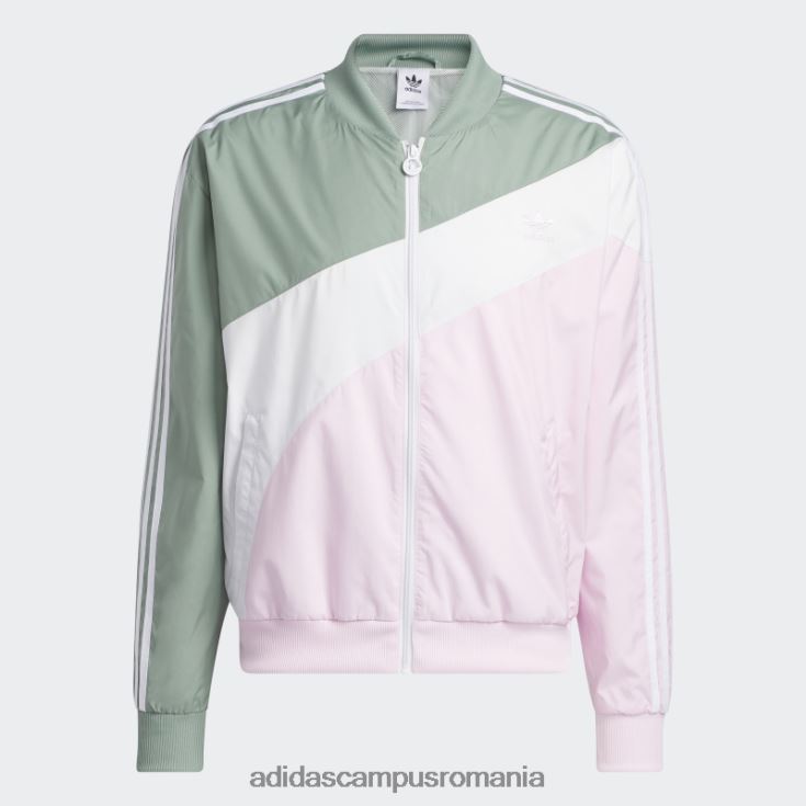 adidas campus romania jachetă de sport țesută în vârtej verde argintiu bărbați verde argintiu/roz J266N26464