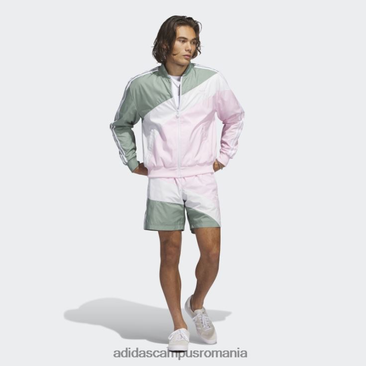 adidas campus romania jachetă de sport țesută în vârtej verde argintiu bărbați verde argintiu/roz J266N26464