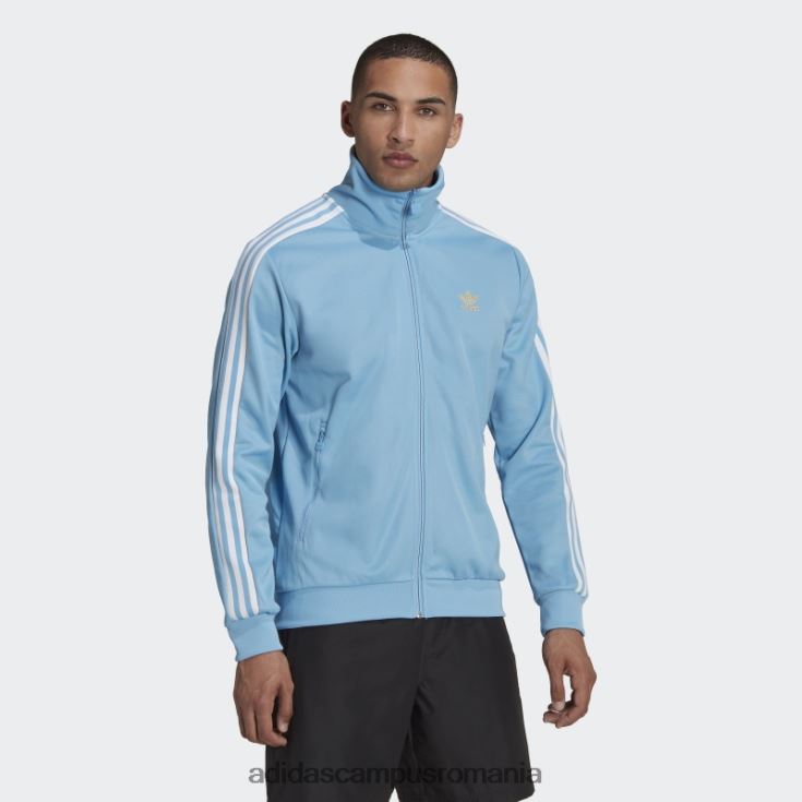 adidas campus romania jachetă de trening beckenbauer albastră bărbați albastru/alb/auriu metalic J266N21502