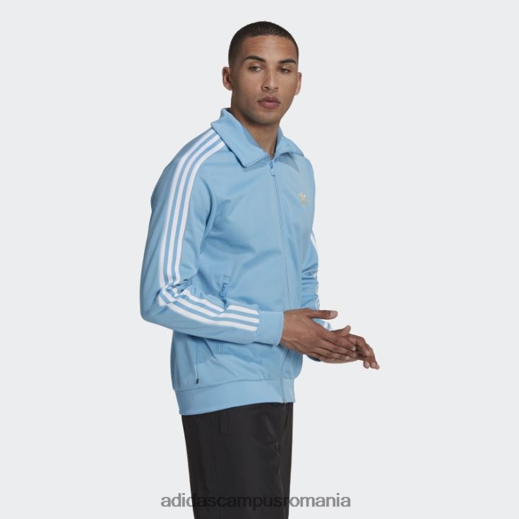 adidas campus romania jachetă de trening beckenbauer albastră bărbați albastru/alb/auriu metalic J266N21502
