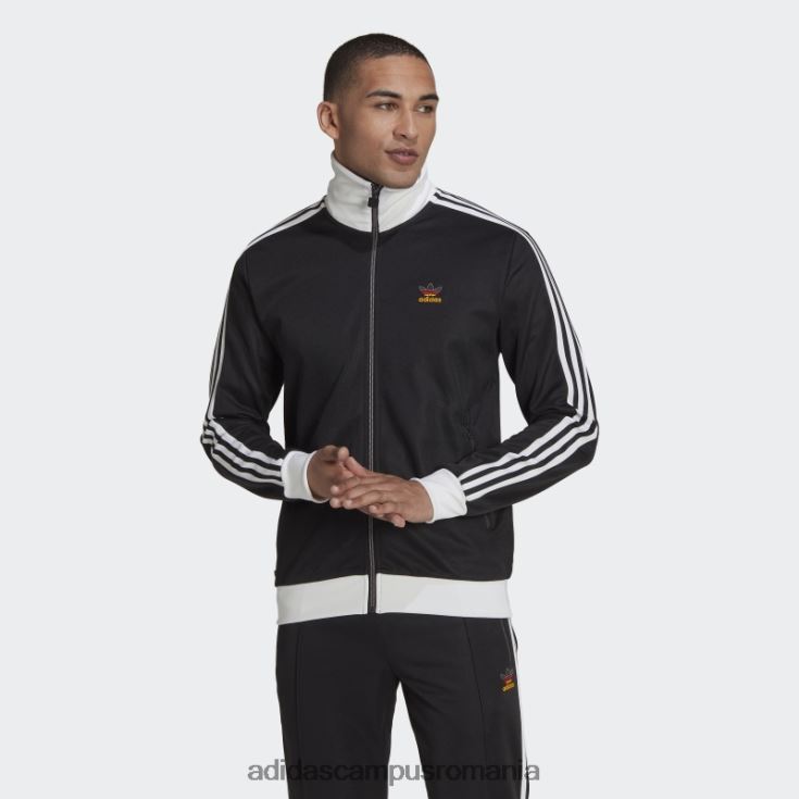 adidas campus romania jachetă neagră Beckenbauer bărbați negru/alb/rosu/auriu J266N21498