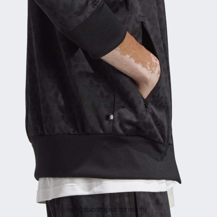 adidas campus romania jachetă neagră cu grafică monogramă adidas bărbați negru J266N24917