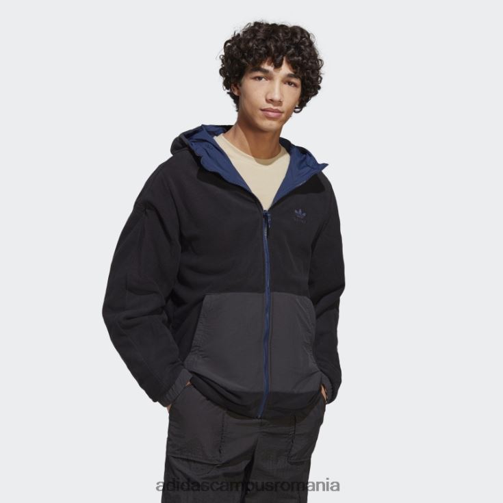 adidas campus romania jachetă polară reversabilă night indigo bărbați noapte indigo/negru J266N214860