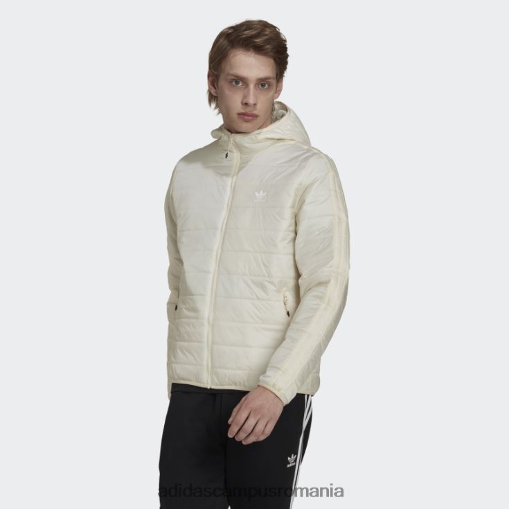 adidas campus romania jachetă puf căptușită albă cu glugă bărbați alb J266N214950