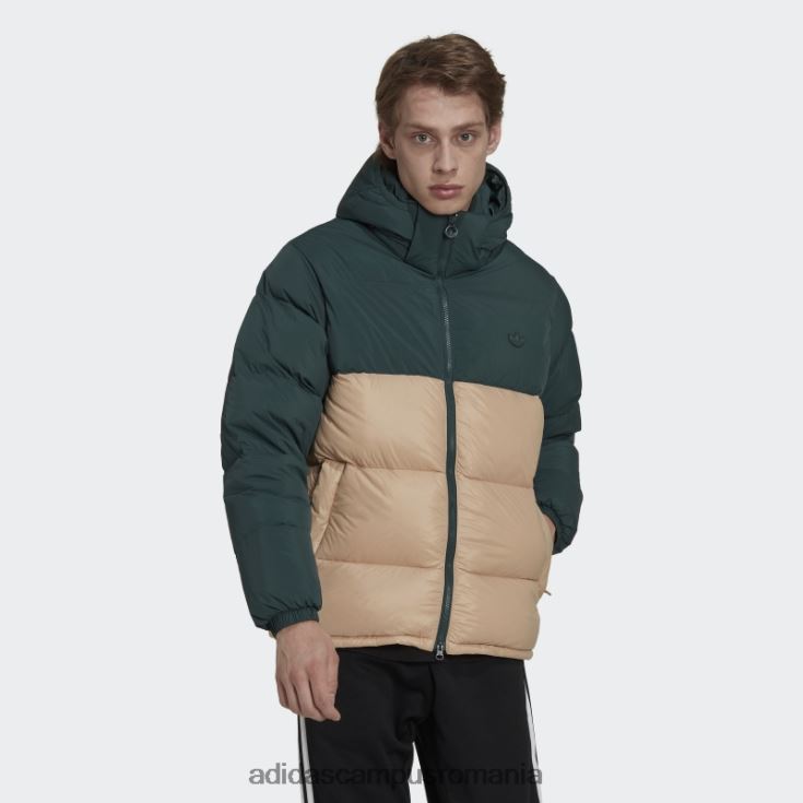 adidas campus romania jachetă puf regen cu glugă verde mineral adidas bărbați verde mineral/bej J266N215276