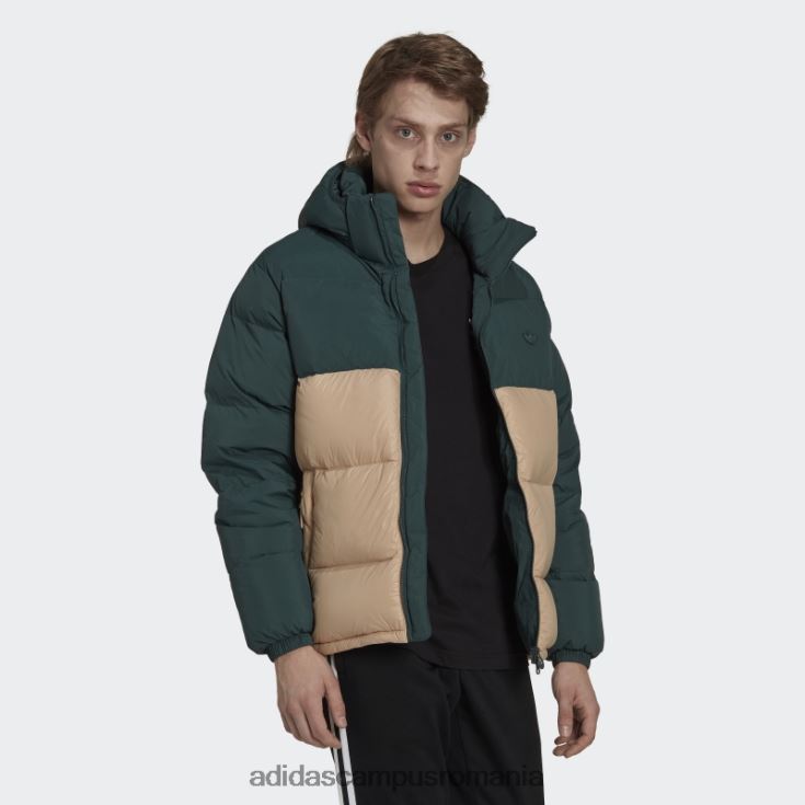 adidas campus romania jachetă puf regen cu glugă verde mineral adidas bărbați verde mineral/bej J266N215276