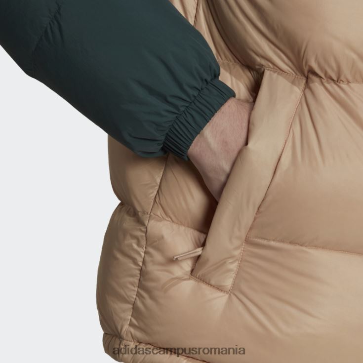 adidas campus romania jachetă puf regen cu glugă verde mineral adidas bărbați verde mineral/bej J266N215276