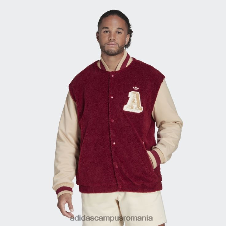 adidas campus romania jacheta varsity burgundy bărbați Burgundia J266N214725
