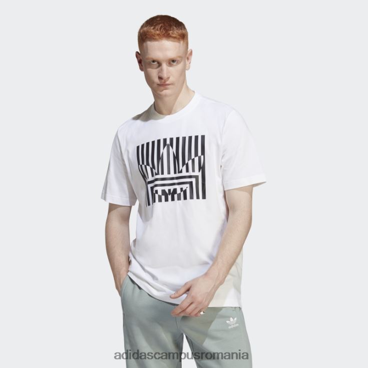 adidas campus romania modă tricou alb rekive bărbați alb J266N26233