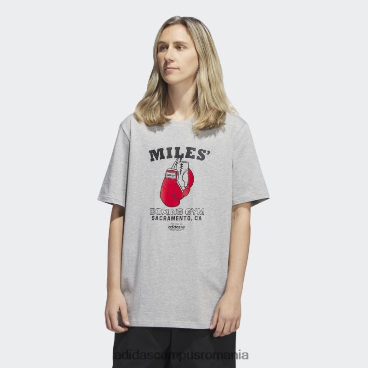 adidas campus romania modă tricou cu mânecă scurtă pentru afaceri scarlet miles bărbați gri mediu/negru/stacojiu J266N2858