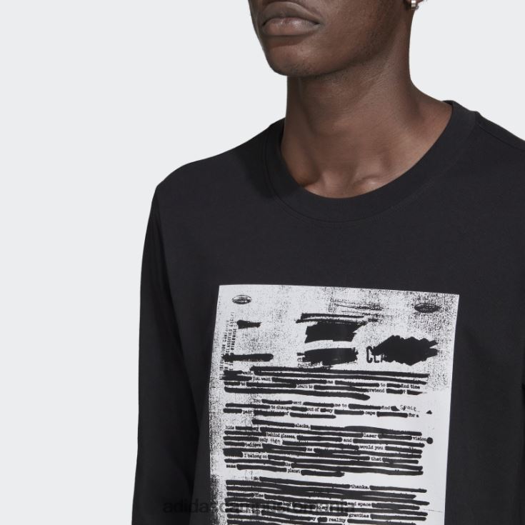 adidas campus romania negru r.y.v. tricou grafic cu maneca lunga bărbați negru J266N21678