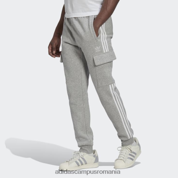 adidas campus romania pantaloni cargo slim adicolor cu 3 dungi gri mediu bărbați gri mediu J266N26718
