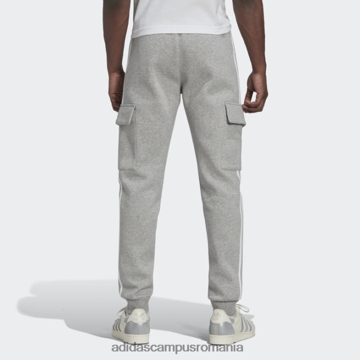 adidas campus romania pantaloni cargo slim adicolor cu 3 dungi gri mediu bărbați gri mediu J266N26718