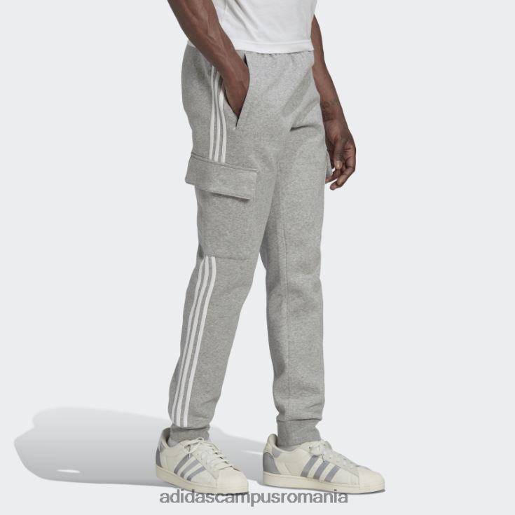 adidas campus romania pantaloni cargo slim adicolor cu 3 dungi gri mediu bărbați gri mediu J266N26718