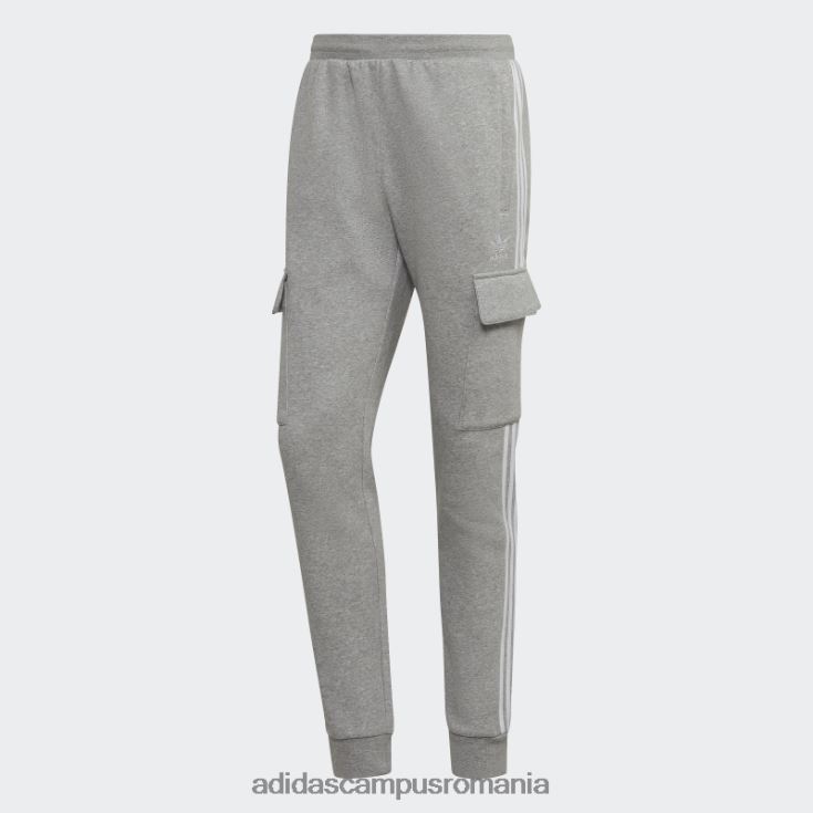 adidas campus romania pantaloni cargo slim adicolor cu 3 dungi gri mediu bărbați gri mediu J266N26718