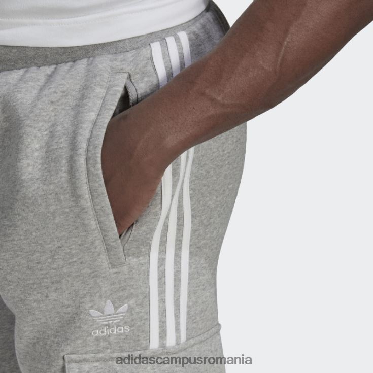 adidas campus romania pantaloni cargo slim adicolor cu 3 dungi gri mediu bărbați gri mediu J266N26718