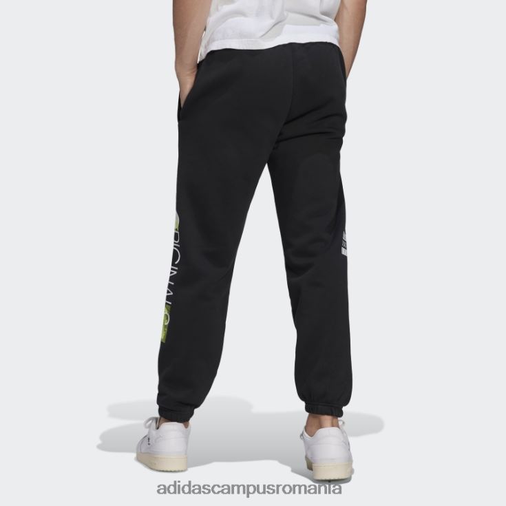 adidas campus romania pantaloni de jogging cu transpirație grafică originali, negri bărbați negru J266N215121