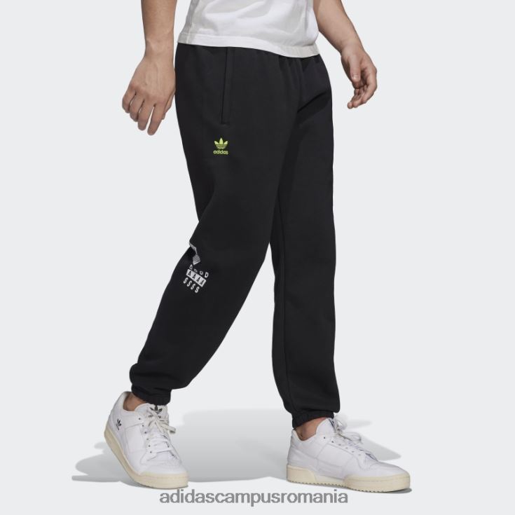adidas campus romania pantaloni de jogging cu transpirație grafică originali, negri bărbați negru J266N215121