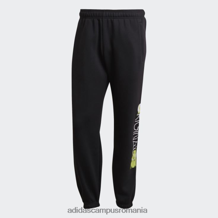 adidas campus romania pantaloni de jogging cu transpirație grafică originali, negri bărbați negru J266N215121
