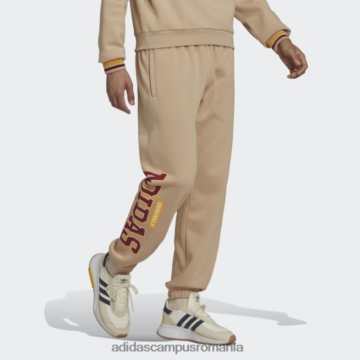 adidas campus romania pantaloni de jogging din varsity bej adidas bărbați bej J266N214682