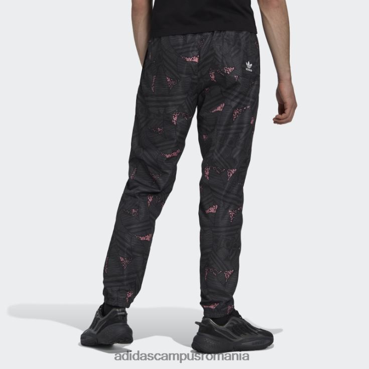 adidas campus romania pantaloni de sport cu imprimeu trefoil rekive negru fierbinte bărbați negru/gri/roz J266N27348