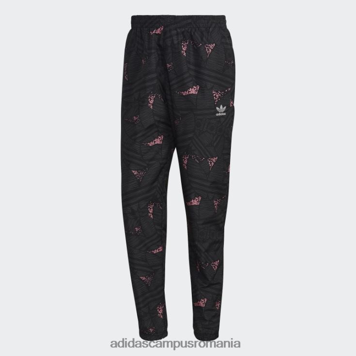 adidas campus romania pantaloni de sport cu imprimeu trefoil rekive negru fierbinte bărbați negru/gri/roz J266N27348