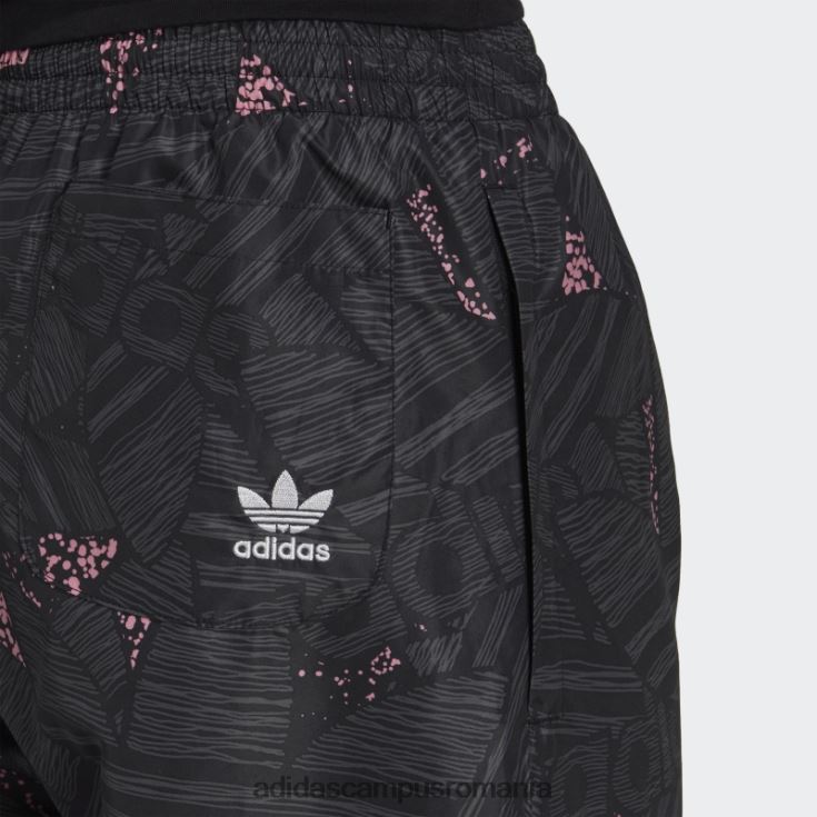 adidas campus romania pantaloni de sport cu imprimeu trefoil rekive negru fierbinte bărbați negru/gri/roz J266N27348