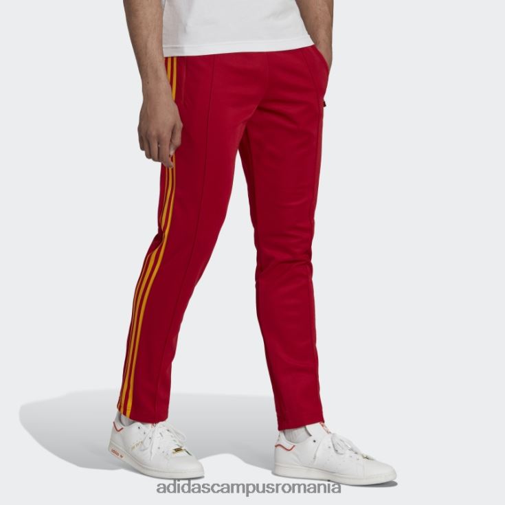 adidas campus romania pantaloni roșii de sport Beckenbauer bărbați roșu/auriu de facultate J266N21480