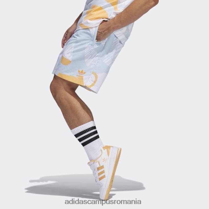 adidas campus romania pantaloni scurți cu imprimeu integral adiplay sky tint adidas bărbați nuanță de cer/portocaliu acid J266N26576