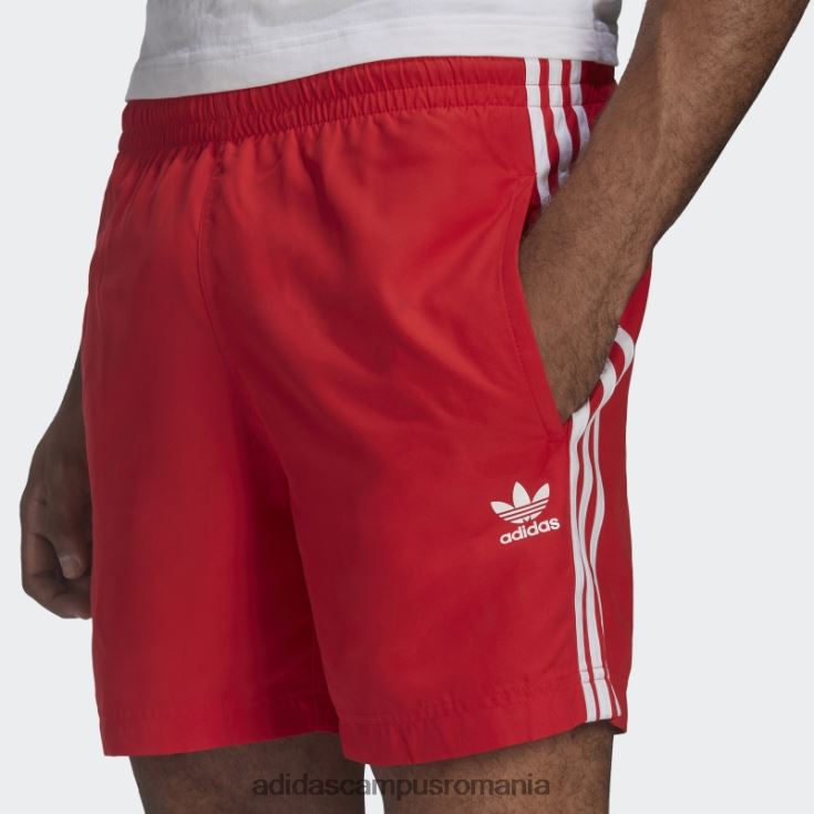 adidas campus romania pantaloni scurți de baie adicolor classics cu 3 dungi roșii bărbați roșu J266N214659