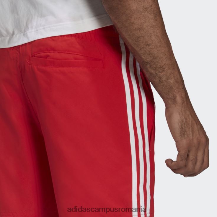 adidas campus romania pantaloni scurți de baie adicolor classics cu 3 dungi roșii bărbați roșu J266N214659