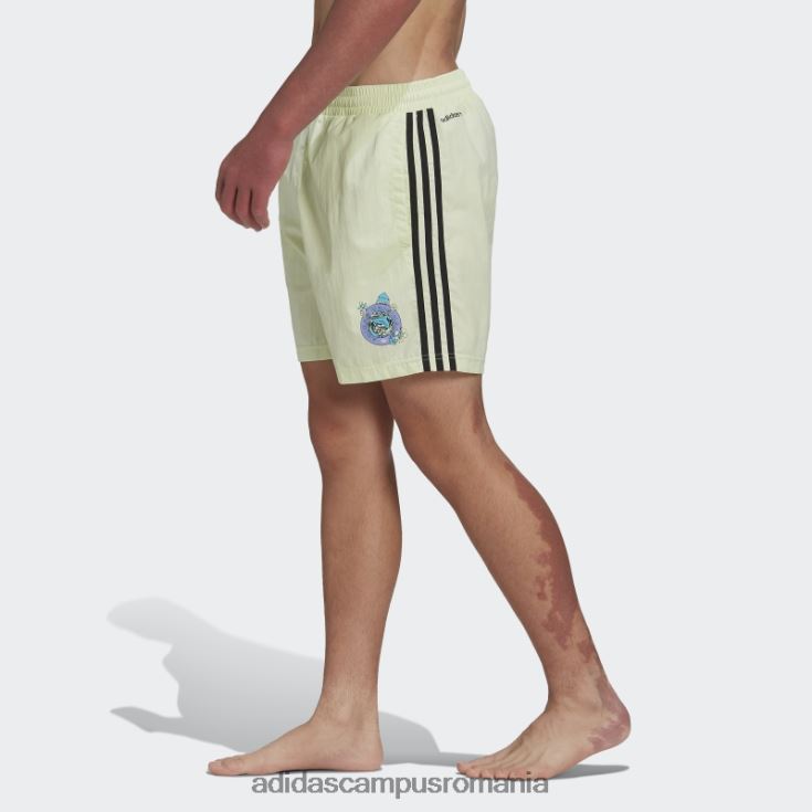 adidas campus romania pantaloni scurți de baie cu pește înfocat grafic lime bărbați lămâie verde J266N214680