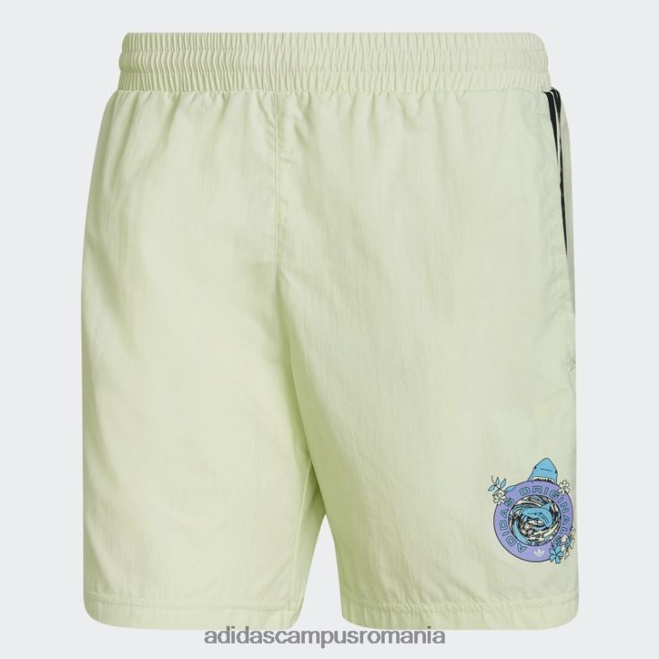 adidas campus romania pantaloni scurți de baie cu pește înfocat grafic lime bărbați lămâie verde J266N214680