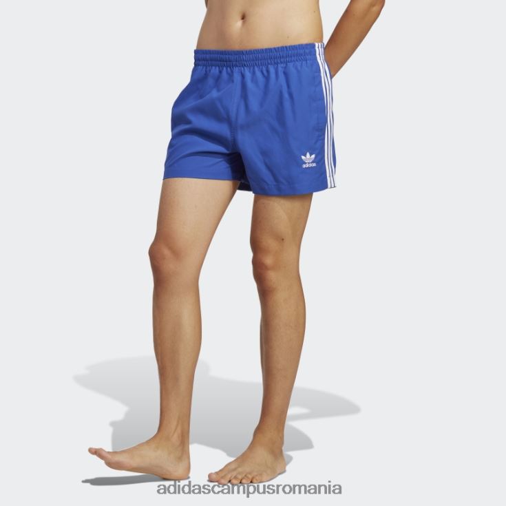adidas campus romania pantaloni scurți de baie de lungime scurtă adicolor cu 3 dungi blue originals bărbați albastru alb J266N25411