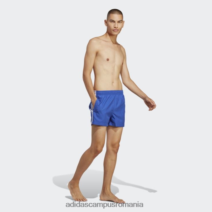 adidas campus romania pantaloni scurți de baie de lungime scurtă adicolor cu 3 dungi blue originals bărbați albastru alb J266N25411
