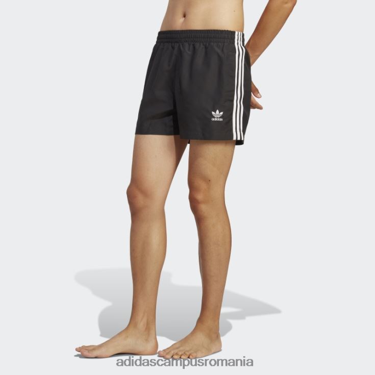 adidas campus romania pantaloni scurți de baie de lungime scurtă adicolor cu 3 dungi negru bărbați alb negru J266N25401